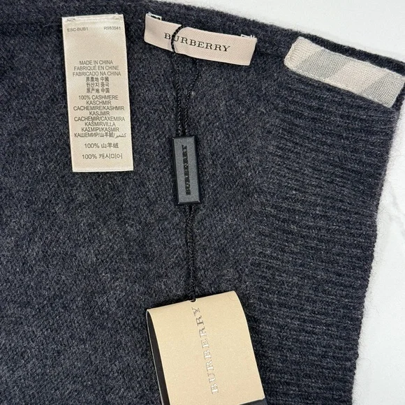 Burberry Charcoal Cashmere Knit Beanie - Picture 3 of 4